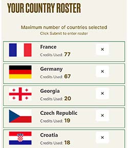 Olympics Pickem Pick Sheet